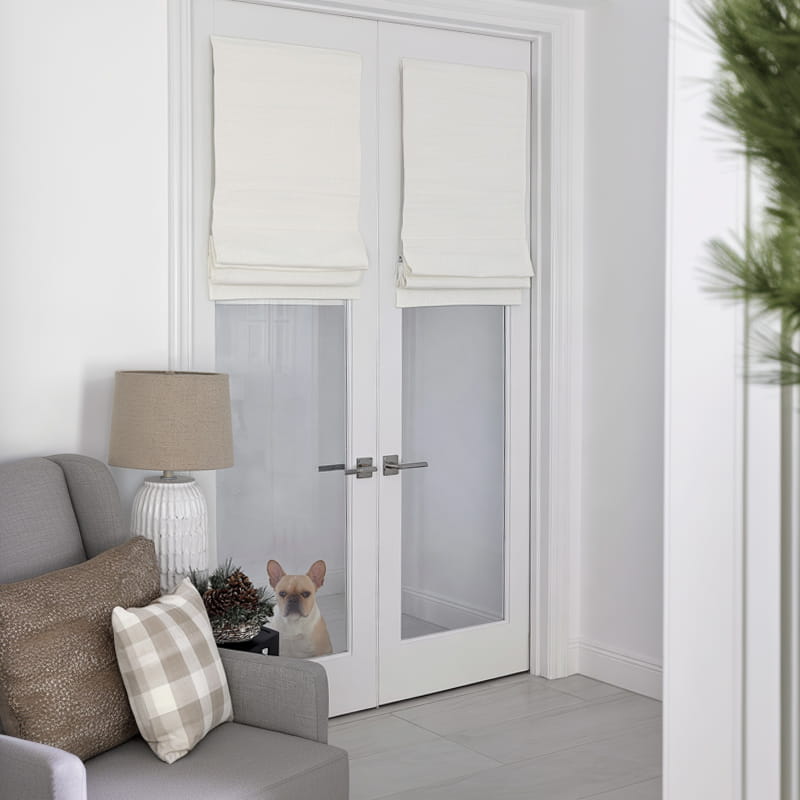 Roman shades for French doors