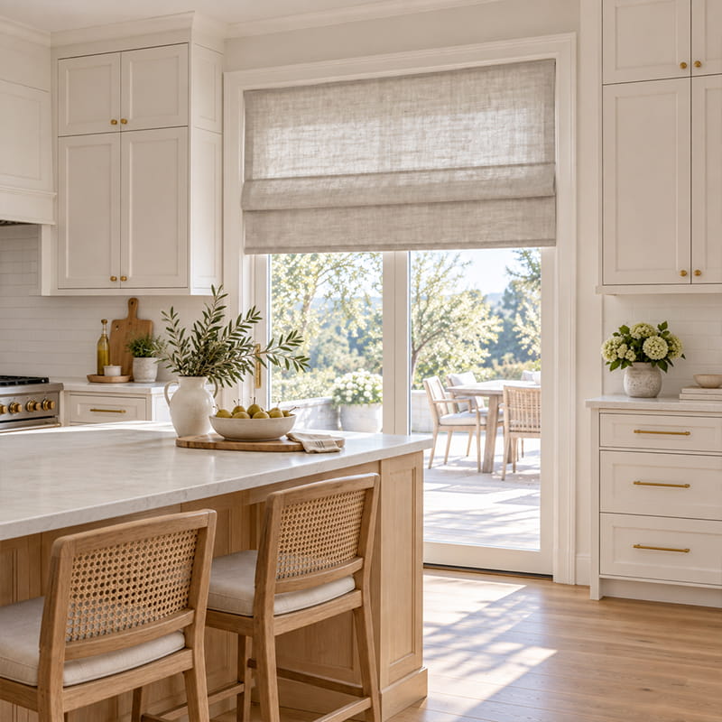 Roman shades for French doors 