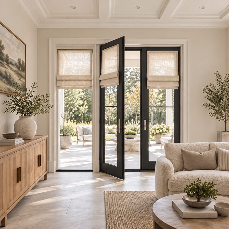 Roman Shades for French Doors