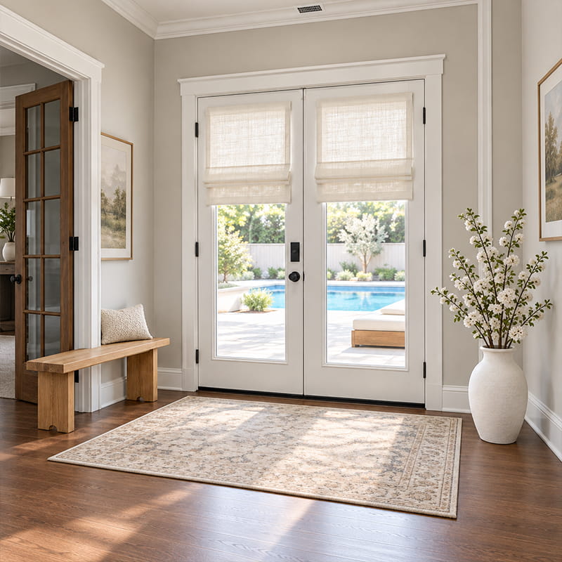 Roman shades for French doors 