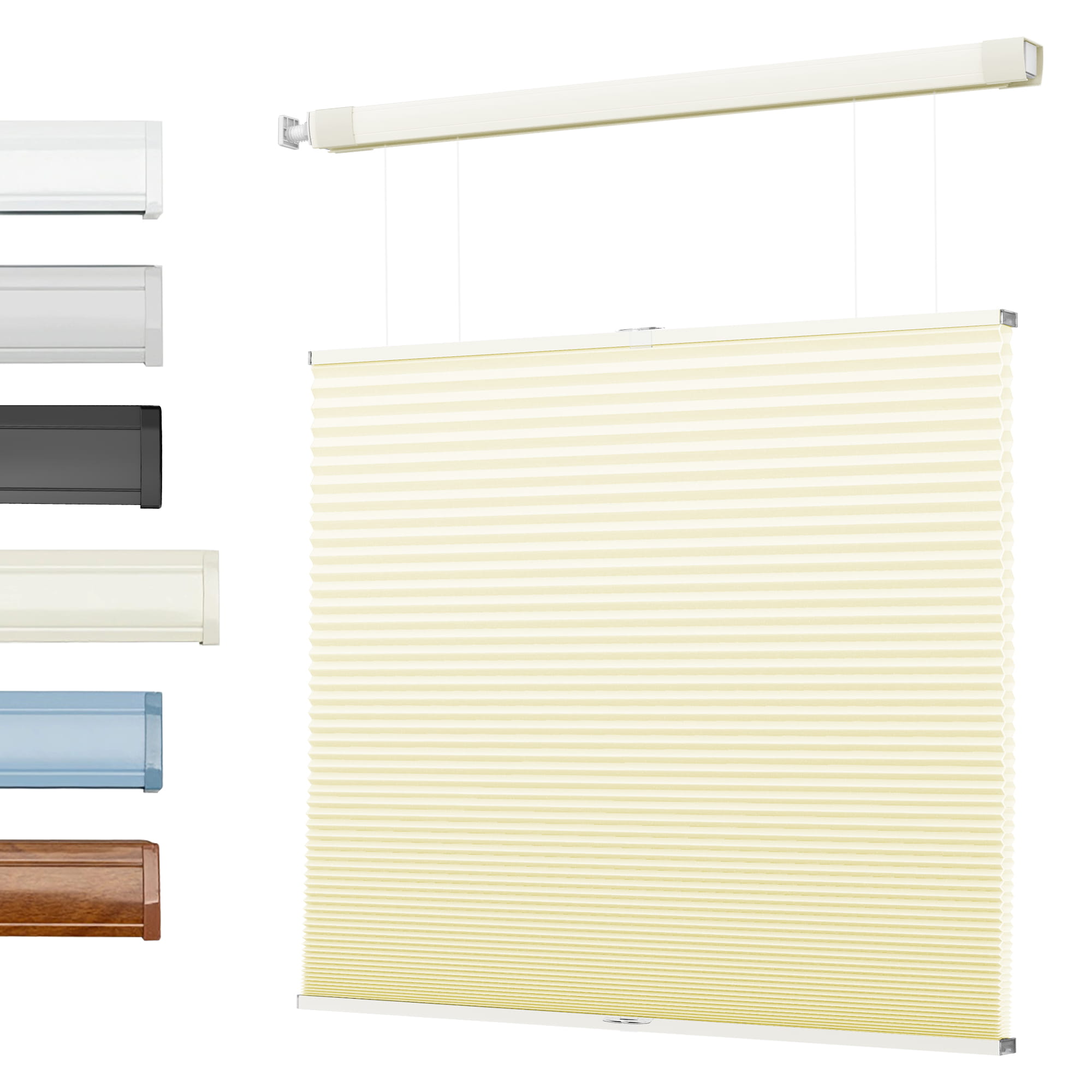 Tool-Free Drill-Free Cordless Cellular Honeycomb Shades for Inside Window Mount, Top-Down Bottom-Up Lift, 1 Inch Honeycomb Fabric, Opaque White, 28 Inches Width Custom Size