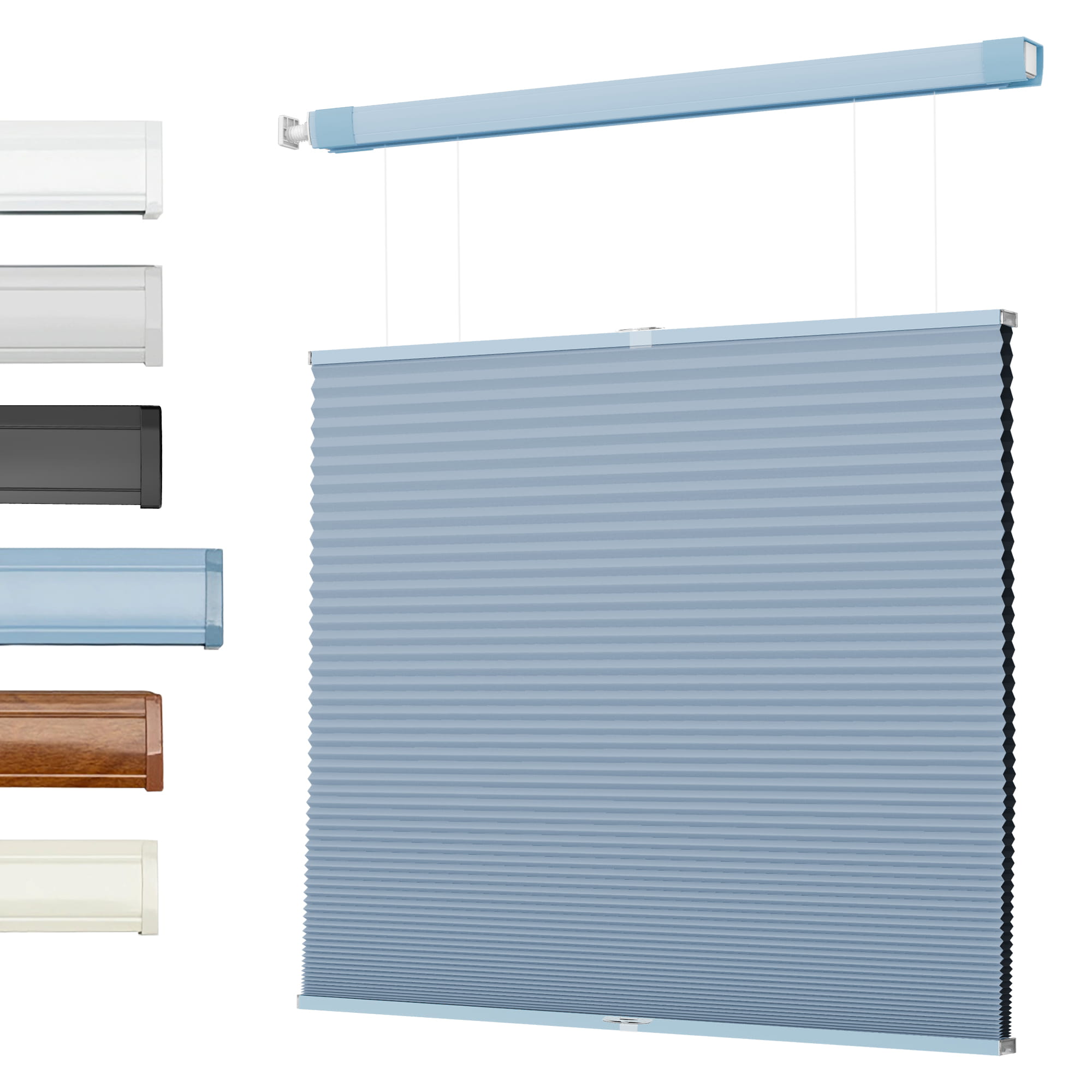 Tool-Free Drill-Free Cordless Cellular Honeycomb Shades for Inside Window Mount, Top-Down Bottom-Up Lift, 1 Inch Honeycomb Fabric, Opaque White, 28 Inches Width Custom Size