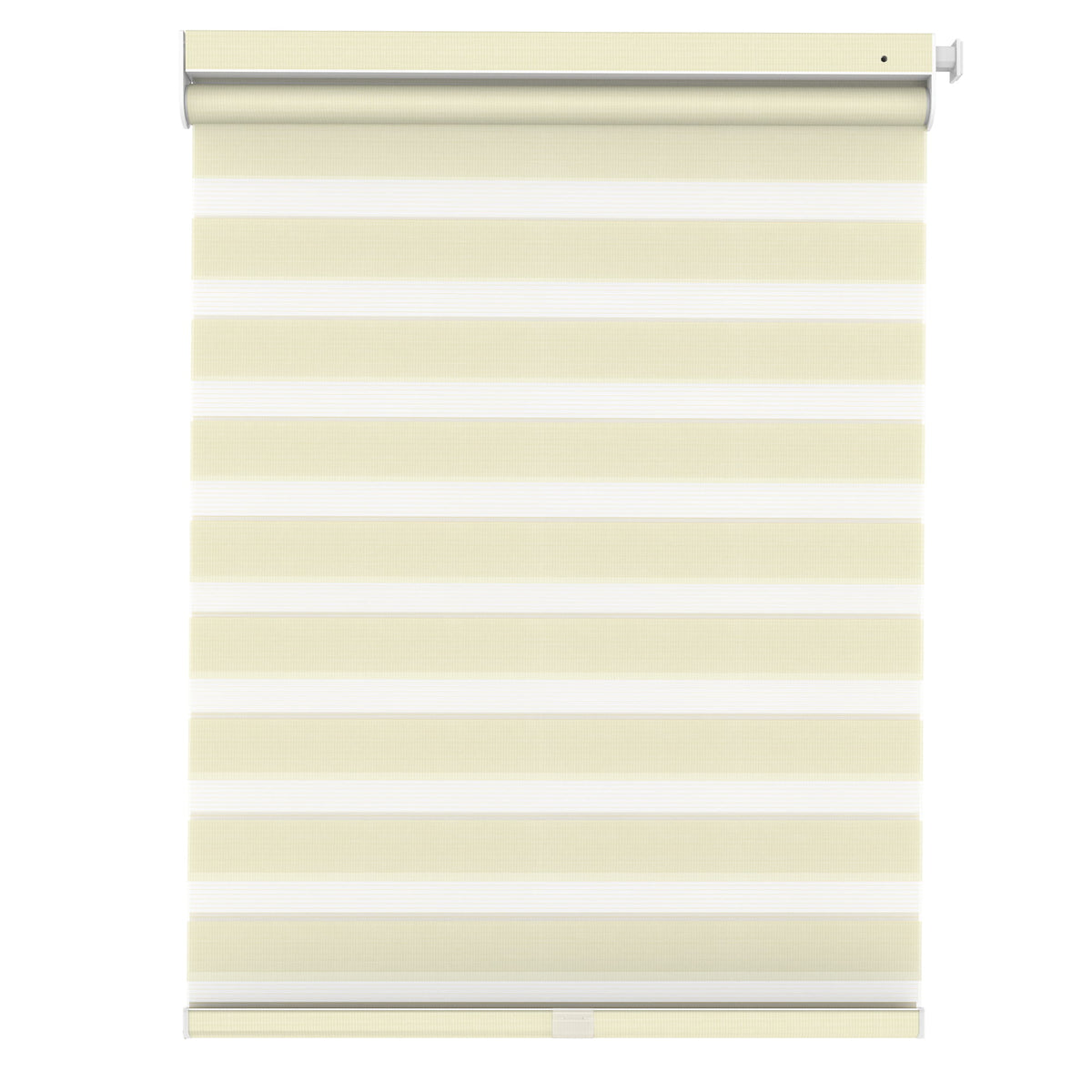 Cream no-drill zebra blind: front product view