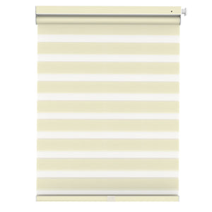 Cream no-drill zebra blind: front product view