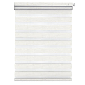 White no-drill zebra blind: front product view