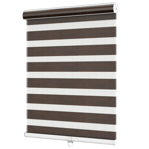 Dark brown zebra blind: angled product view