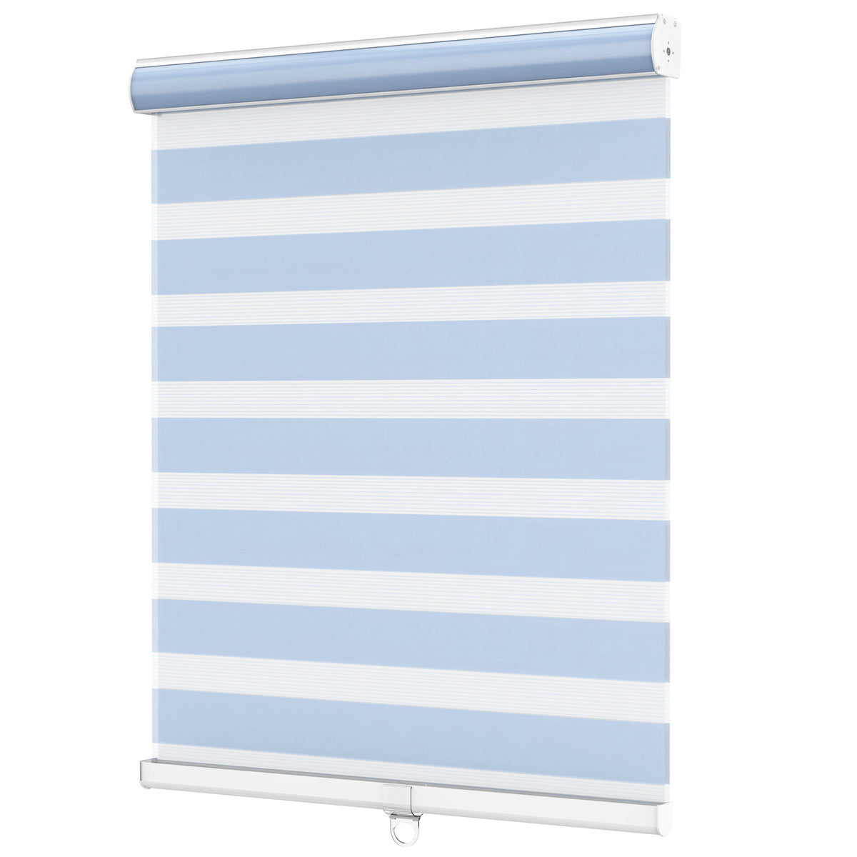 Blue zebra blind: angled product view