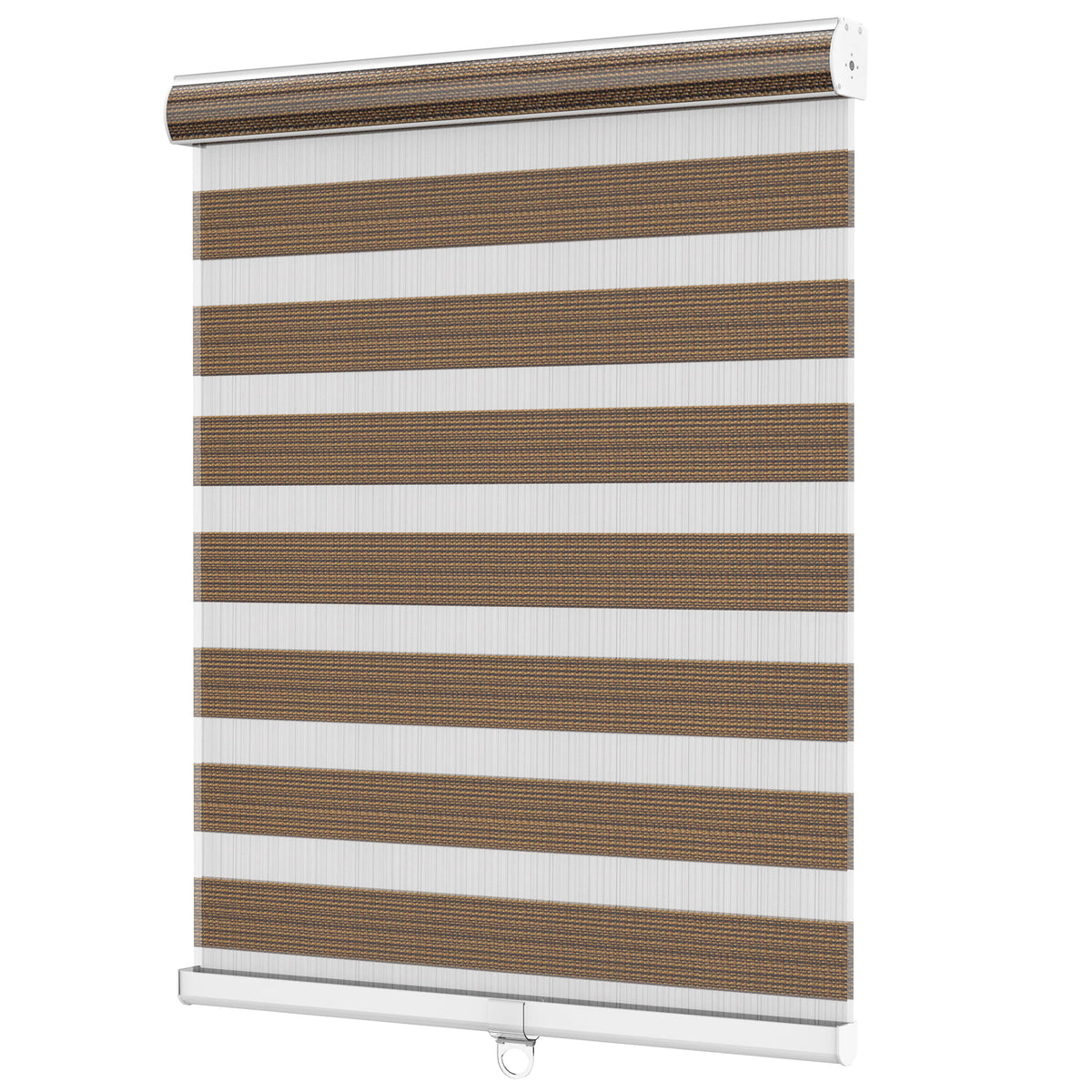 Brown zebra blind: angled product view