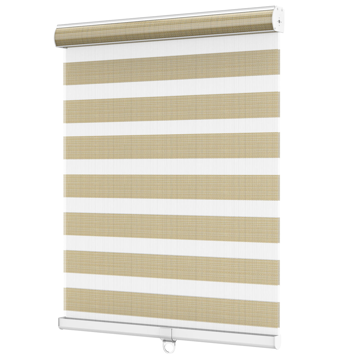 Tan zebra blind: angled product view