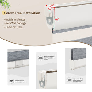 Gray no-drill zebra blind: no-drill mounting hardware comparison