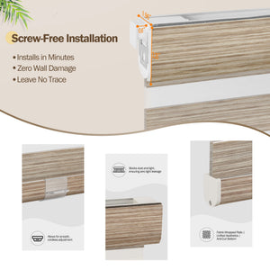 Tan no-drill zebra blind: no-drill mounting hardware comparison