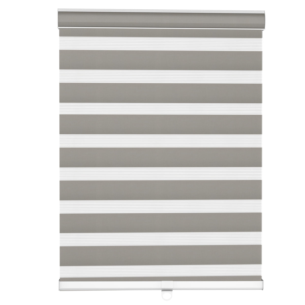 Gray zebra blind: front product view