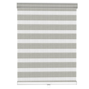 Light gray zebra blind: front product view