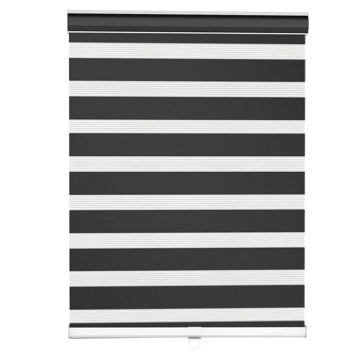 Black zebra blind: front product view