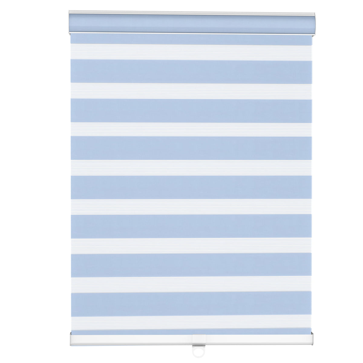 Blue zebra blind: front product view