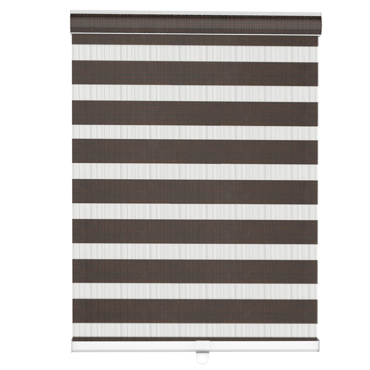 Dark brown zebra blind: front product view